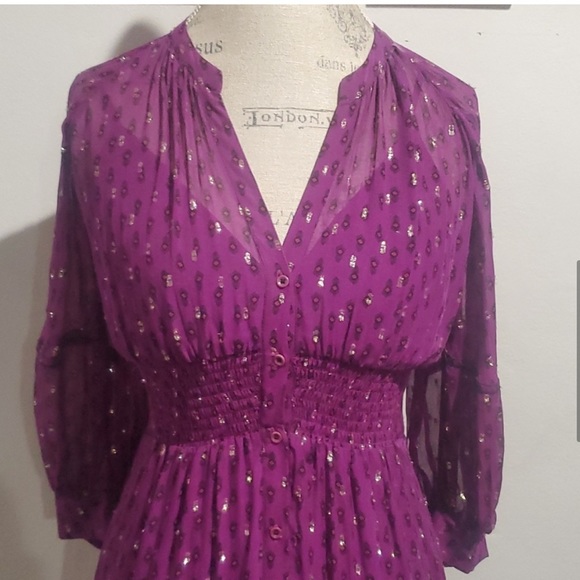 Ba&sh Cyana Balloon Sleeve Midi Dress - Picture 6 of 16